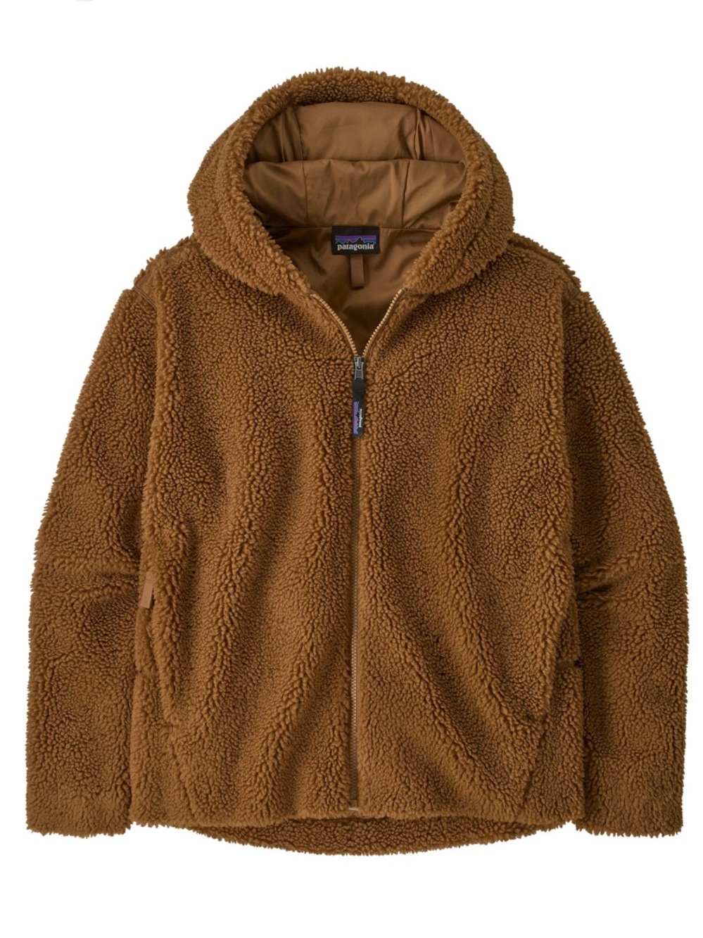 Patagonia women’s lunar dusk hoody teddy deer brown Sherpa jacket coat NWT MD
